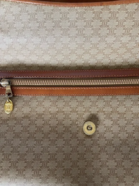 Vintage Celine Macadam Canvas Clutch | Classic Monogram Envelope Bag with COA - Picture 7 of 13